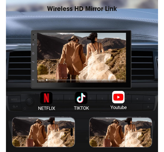 Бездротовий екран CarPlay для автомобіля та головного пристрою Android Auto Haudio 2+32G чорний (my-18101)