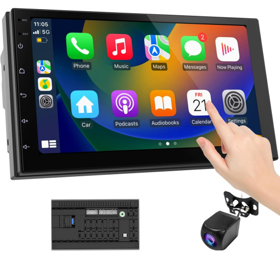 Бездротовий екран CarPlay для автомобіля та головного пристрою Android Auto Haudio 2+32G чорний (my-18101) Бездротовий екран CarPlay для автомобіля та головного пристрою Android Auto Haudio 2+32G чорний (my-18101)