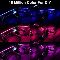 Светодиодная лента RGB для салона автомобиля с управлением через приложение QVEVDACAR, 5 в 1, украшения для салона автомобиля (my-15125)