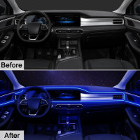 Светодиодная лента RGB для салона автомобиля с управлением через приложение QVEVDACAR, 5 в 1, украшения для салона автомобиля (my-15125)