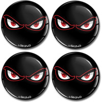 Наклейки на автомобильный колпак колеса 60 мм SkinoEu No Fear Eyes A 4060, 4 шт. (my-15289)