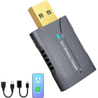 Беспроводной адаптер DYUZO AC01-Silver CarPlay Android Auto серебристый (my-17126)