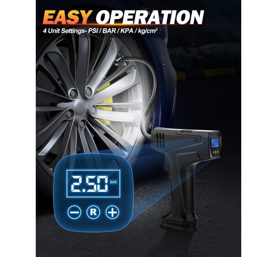 Бездротовий насос для шин E-SMARTER 6000 мА·г Q15-pump чорний (my-17206)