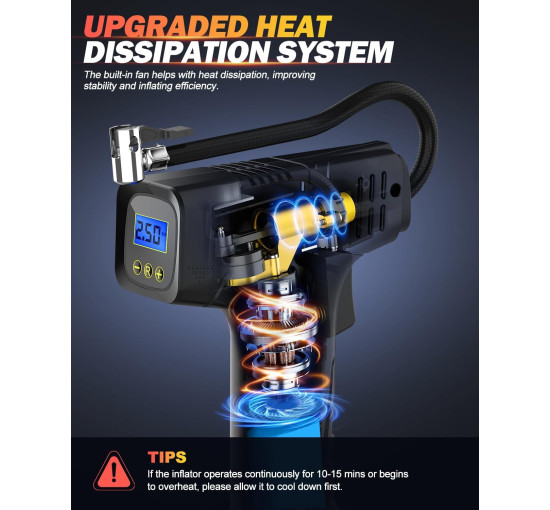 Бездротовий насос для шин E-SMARTER 6000 мА·г Q15-pump чорний (my-17206)