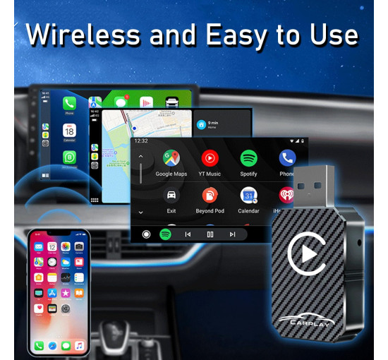 Бездротовий адаптер CarPlay XIXIXIAXIA, перетворює дротовий CarPlay на бездротовий (my-17131)
