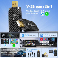 Бездротовий адаптер CarPlay 3-в-1 для потокової передачі MSXTTLY U2C-MUL (my-17122)