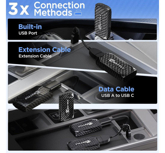 Беспроводной автомобильный адаптер CarPlay 3-в-1, для потоковой передачи MSXTTLY U2C-MUL (my-17122)