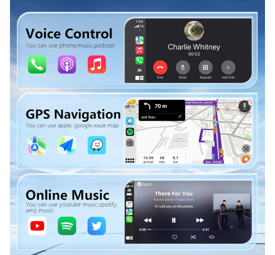 Бездротовий Bluetooth-адаптер 2-в-1 CarPlay для iPhone та Android Auto (my-17127)