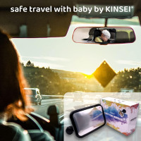 Детское автомобильное зеркало KINSEI QX1004, зеркало для детского сиденья, обращенное назад, с широким кристально чистым обзором, ударопрочное, с надежным держателем зажима подголовника (my-14015)