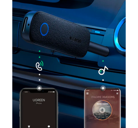 Аудіоадаптер автомобільний Ugreen CM403 2 в 1 з AUX 3.5 мм, Bluetooth 5.0 Чорний (my-3139)