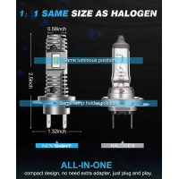 Светодиодные лампы для фар Novsight H7 40 Вт 12000 люмен 6500 К белый, 2 шт (my-4174)