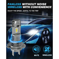 Светодиодные лампы для фар Novsight H7 40 Вт 12000 люмен 6500 К белый, 2 шт (my-4174)