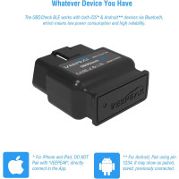 Автомобильный cканер считыватель кодов проверки двигателя Veepeak OBDCheck BLE Bluetooth OBD II (my-1104)