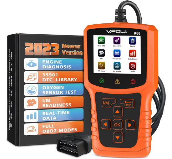 Считыватель кодов сканера OBD2 VPOW K88 PRO для всех автомобилей с OBDII (Orange) (my-042)