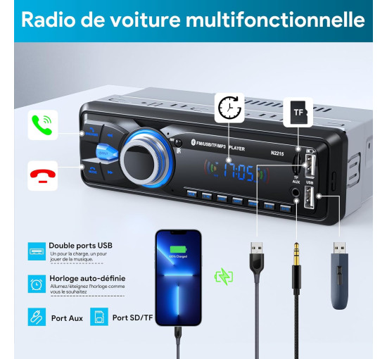 Автомобильная магнитола Chismos N2215 Bluetooth 5.0 пульт дистанционного управления (my-17223)