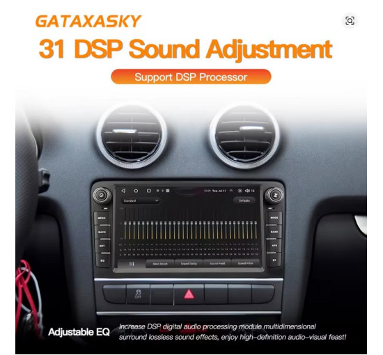 Автомобильная магнитола с беспроводной связью CarPlay, Android 12, для Audi A3 8P S3 2003-2012 RS3 Sportback с GPS-навигацией и аудиосистемой (my-17095)