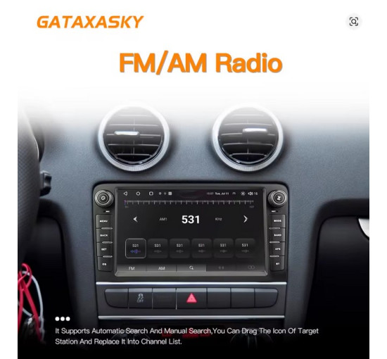 Автомобильная магнитола с беспроводной связью CarPlay, Android 12, для Audi A3 8P S3 2003-2012 RS3 Sportback с GPS-навигацией и аудиосистемой (my-17095)