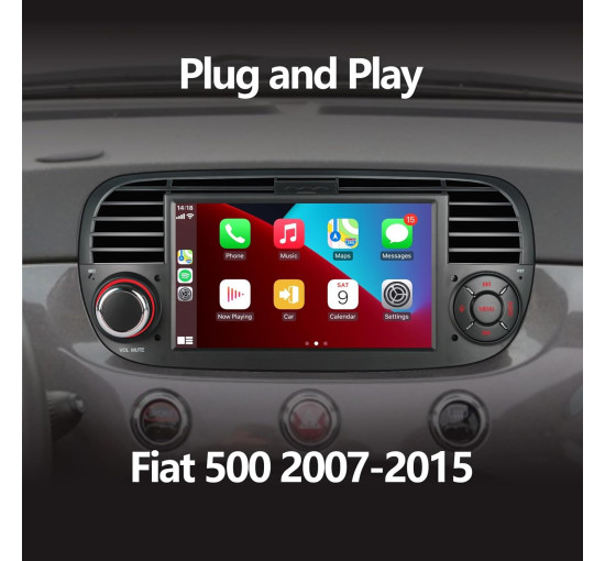 Автомобильная магнитола YZKONG ‎ H-7027 для Fiat 500 2007-2015 с беспроводным Carplay, Android Car, 7-дюймовым сенсорным экраном (my-17049)