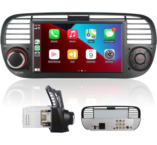 Автомобильная магнитола YZKONG ‎ H-7027 для Fiat 500 2007-2015 с беспроводным Carplay, Android Car, 7-дюймовым сенсорным экраном (my-17049)