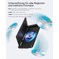 Автомобільний DVD-плеєр BOIFUN BFN-101 з 2 екранами 105 дюйми та акумулятором на 7 годин портативний телевізор кріплення на підголовник (my-18005)