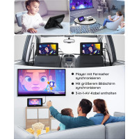 Автомобільний DVD-плеєр BOIFUN BFN-101 з 2 екранами 105 дюйми та акумулятором на 7 годин портативний телевізор кріплення на підголовник (my-18005)