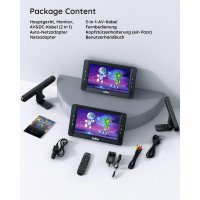 Автомобільний DVD-плеєр BOIFUN BFN-101 з 2 екранами 10,5 дюйми та акумулятором на 7 годин, портативний телевізор, кріплення на підголовник (my-18005)