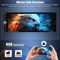 Автомобільна стереосистема 1 Din із бездротовим CarPlay Android Auto 6,9-дюймовим HD IPS сенсорним екраном (my-18102)