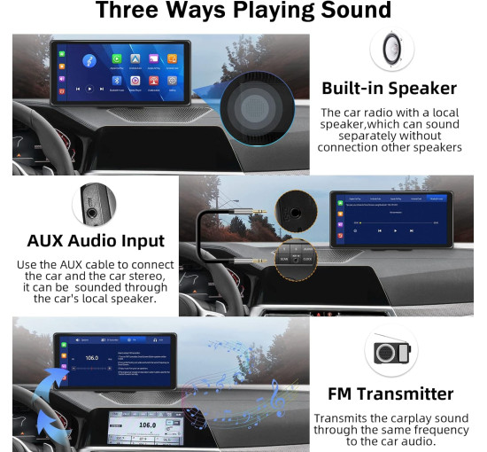 Автомобільна стереосистема UNITOPSCI Apple CarPlay Android керуванням Bluetooth (my-3016)