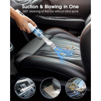 Ручний бездротовий - портативний пилосос Topipop для автомобіля, 21000 Па і високою потужністю всмоктування 80 Вт, міні-пилосос (2 насадки), що перезаряджається (14038)