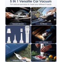 Ручний бездротовий - портативний пилосос Topipop для автомобіля, 21000 Па і високою потужністю всмоктування 80 Вт, міні-пилосос (2 насадки), що перезаряджається (14038)