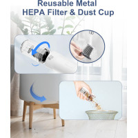 Ручной беспроводной - портативный пылесос Topipop для автомобиля, 21000 Па и высокой мощностью всасывания 80 Вт, перезаряжаемый мини-пылесос (2 насадки) (14038) 