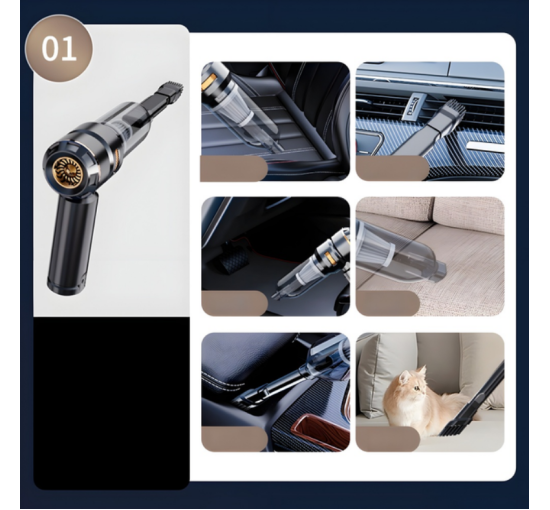 Бездротовий пилосос BauTech багатофункціональний 12 в 1 Чорний (my-18140)