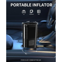 Портативний повітряний компресор для накачування шин TEMOLA, бездротовий повітряний компресор з манометром, 12 В (my-15209)
