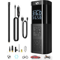 Повітряний портативний компресор для накачування шин SERVOMASTER SM02 з манометром що працює від акумулятора 12 В (my-17207)