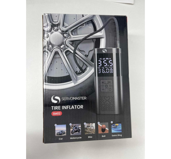 Повітряний портативний компресор для накачування шин SERVOMASTER SM02 з манометром що працює від акумулятора 12 В (my-17207)