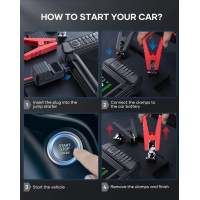Пускозарядные устройства jump starter FLYLINKTECH BD20 5000 А, 20000 мАч с воздушным компрессором, 160 Вт (my-17086)