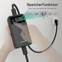 Зарядный кабель для электромобиля dé Type 2 Schuko - 3,68 кВт [1-фазный, 6 м, 6-16 А] с управляемым цифровым дисплеем - зарядное устройство (my-14084)