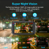 Видеорегистратор Lnkful Dashcamsр A25P 1080P, IPS-экран, парковочный монитор, передняя и задняя камера с картой памяти 32 ГБ (my-9054)