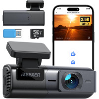 Видеорегистратор с приложением iZEEKER iD240 2.5K WiFi Dash Camera, мини-камера для автомобиля 1440P, ночное видение + карта MicroSD 32 ГБ (my-14069)