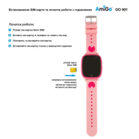 Смарт-годинник для дітей AmiGo GO001 iP67 Pink (my-3068)