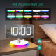 Цифровий будильник ORIA із бездротовою зарядкою, 10 режимів RGB Night Light (my-3081)
