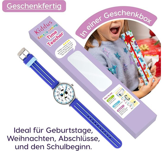 Навчальний аналоговий наручний годинник Kiddus KI10323 для дітей (my-18119)