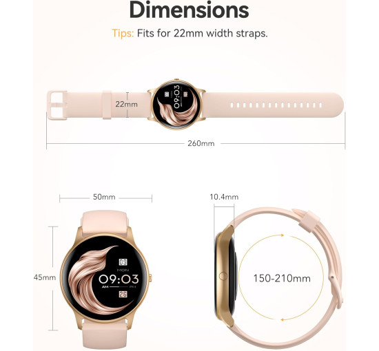 Розумний рожевий годинник AGPTEK LW11 для жінок (my-18120)