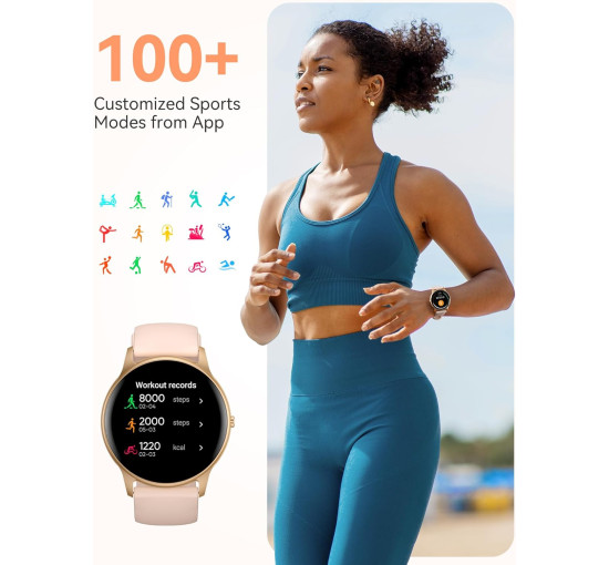 Розумний рожевий годинник AGPTEK LW11 для жінок (my-18120)