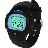 Дитячий цифровий водонепроникний годинник SOCICO зі світлодіодним підсвічуванням, будильником, секундоміром, чорний (my-15295)