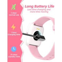 Дитячий водонепроникний розумний смарт годинник Slothcloud H97, монітор серцевого ритму та сну, 19 спортивних режимів, крокомір, лічильник калорій, будильник, рожевий (my-14065)