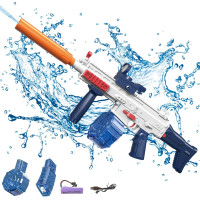 Електричний водяний пістолет дуже потужний водяний пістолет з акумулятором водяна іграшка до 20 футів синій (my-17252)