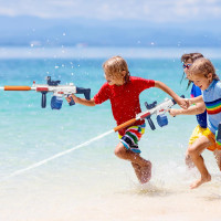 Електричний водяний пістолет дуже потужний водяний пістолет з акумулятором водяна іграшка до 20 футів синій (my-17252)