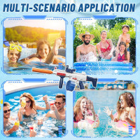 Електричний водяний пістолет дуже потужний водяний пістолет з акумулятором водяна іграшка до 20 футів синій (my-17252)