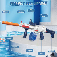 Електричний водяний пістолет дуже потужний водяний пістолет з акумулятором водяна іграшка до 20 футів синій (my-17252)